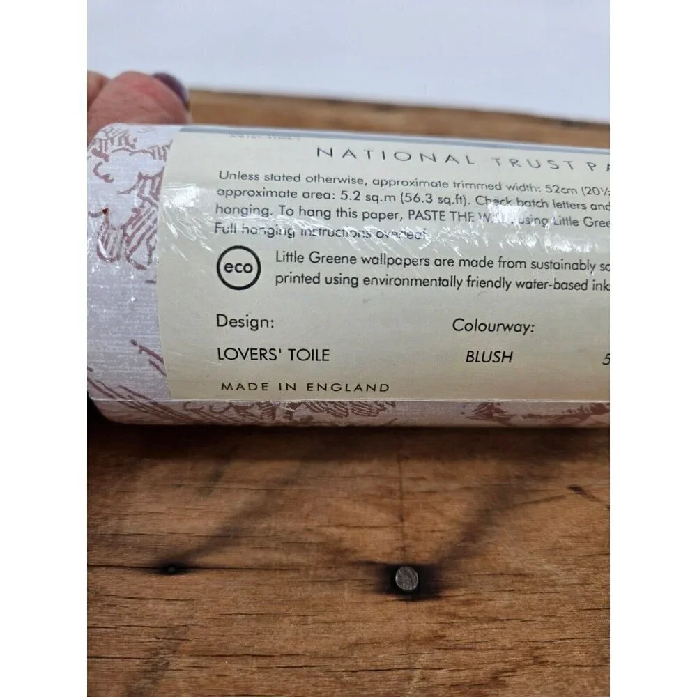 New Little Greene Paint & Paper Wallpaper Blush Lovers Toile Paste